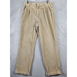 Lands End Pants Mens Size 36 Regular Tan Corduroy Comfort Traditional Fit